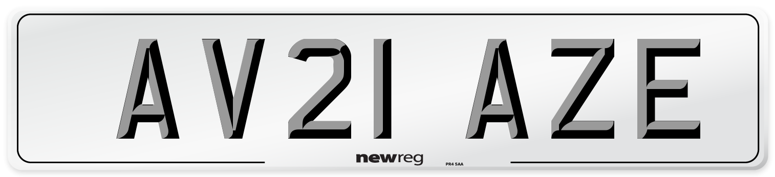 AV21 AZE Number Plate from New Reg